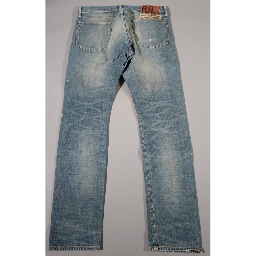 Double RL RRL Slim Fit Jeans Mens 32x32 Blue Japanese Selvedge Denim Made in USA - Picture 12 of 12